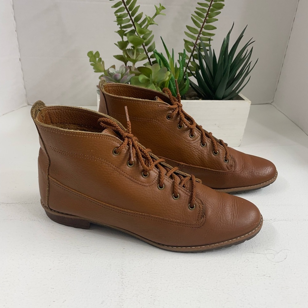 Lands' End Brown Leather Ankle Boots